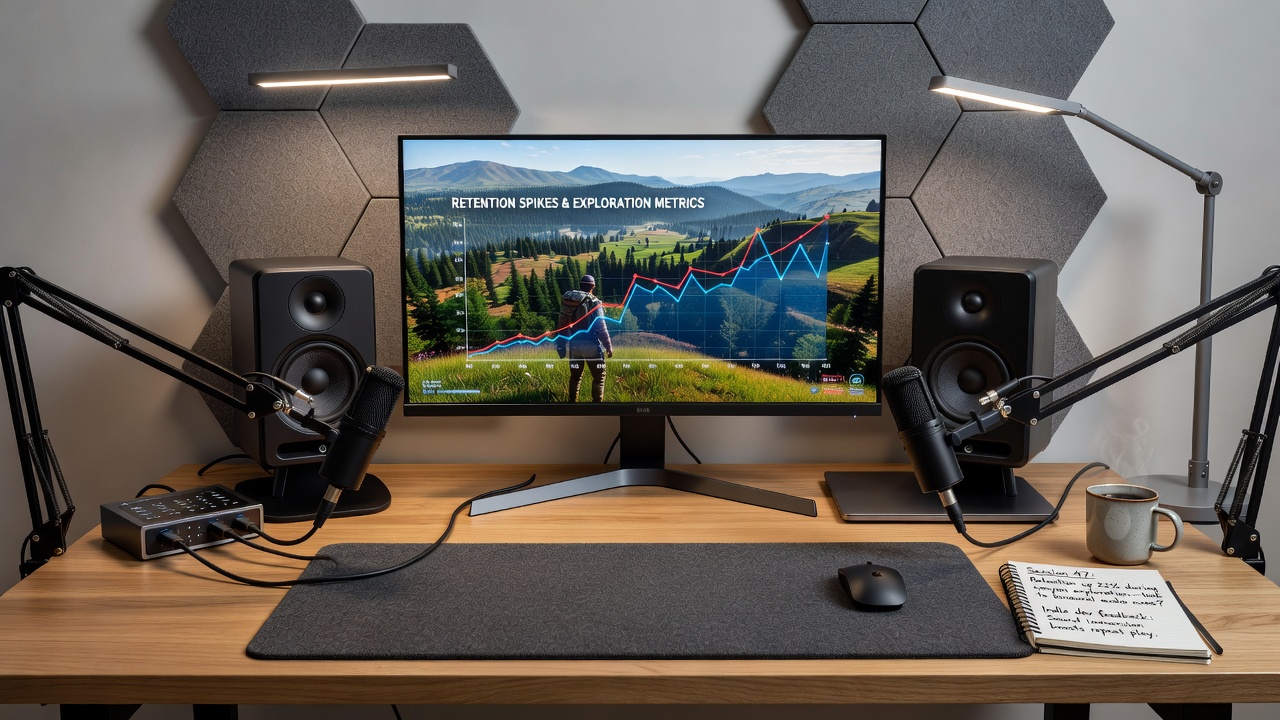 Sound wave visualization and retention graph overlay for acoustic treatments in streaming environments