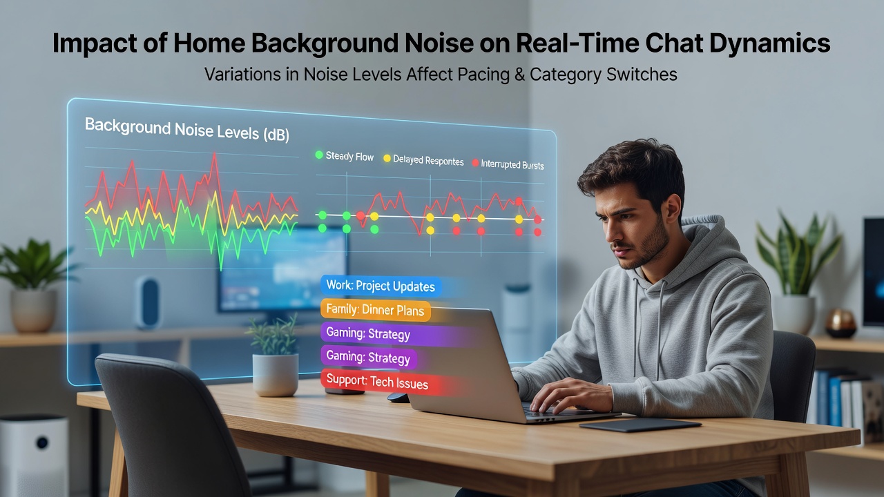 Chart displaying chat activity fluctuations tied to measured background noise during simulation streams