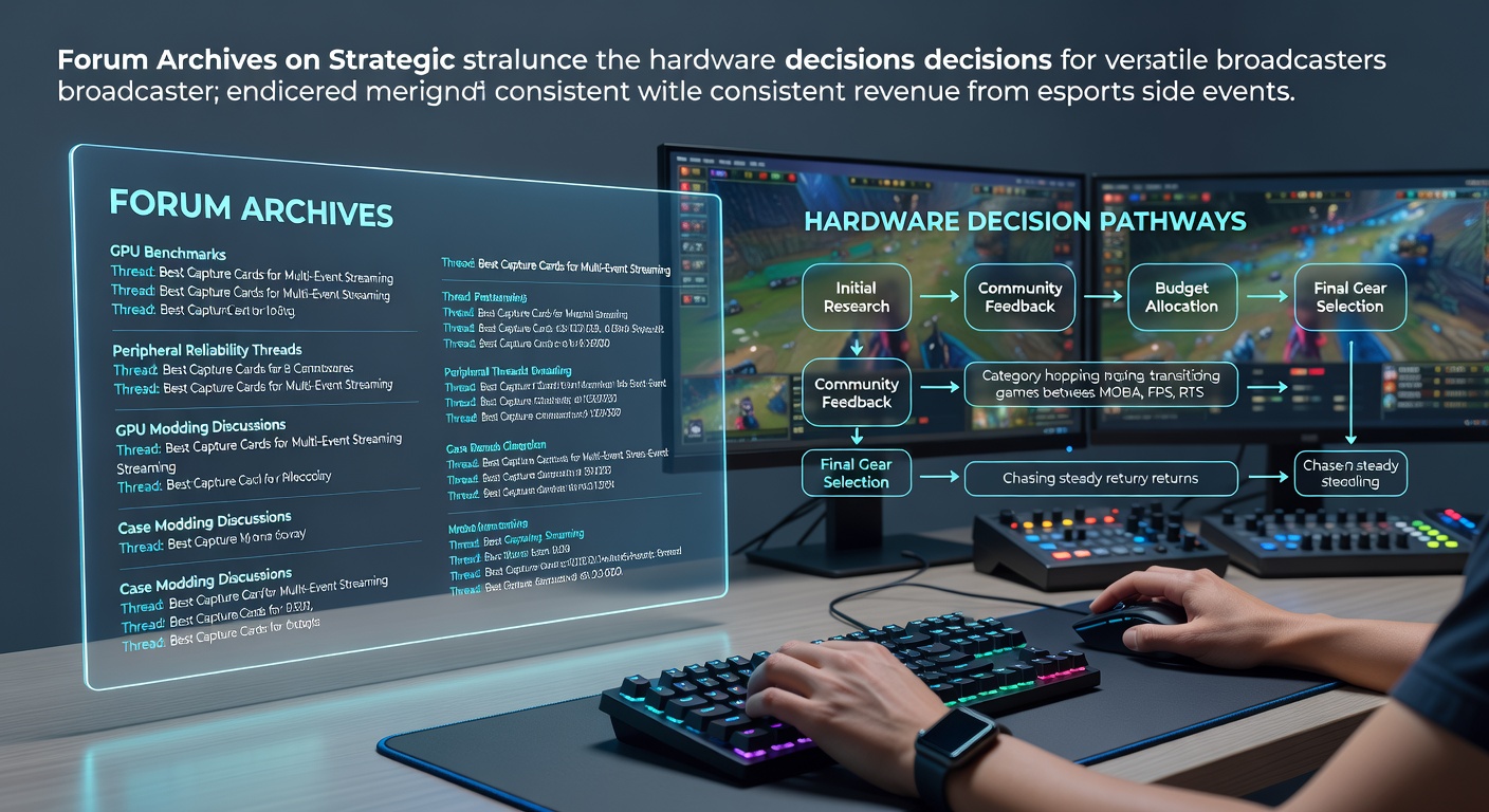 Broadcasters examining archived forum threads on hardware setups while planning esports side events