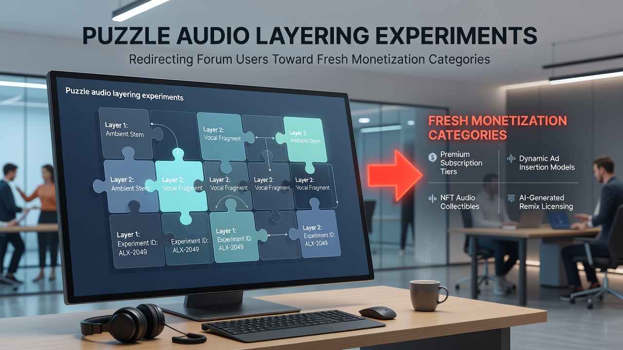 Forum screenshot showing thread migration from puzzle audio topics to new monetization discussions