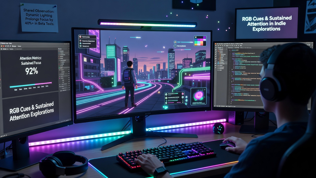 Community forum screenshot showing RGB configuration shares for indie game sessions