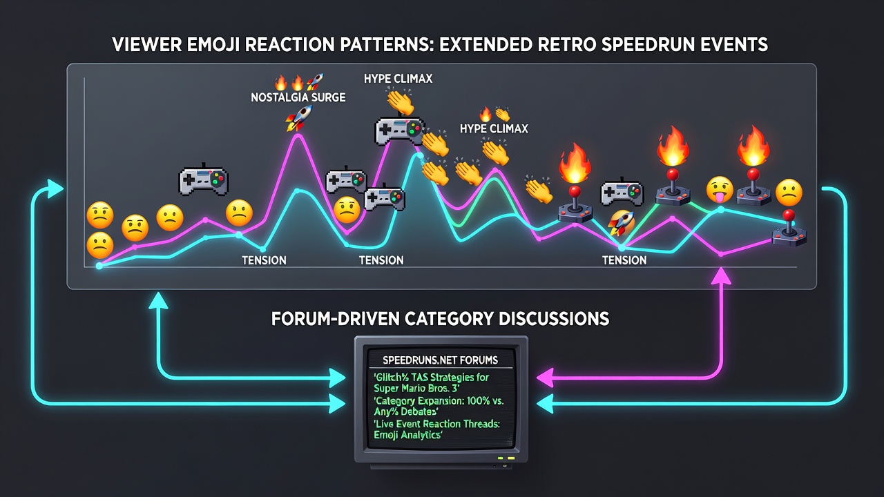 Screenshot of forum thread discussing emoji trends and resulting category change decisions for retro speedrun channels